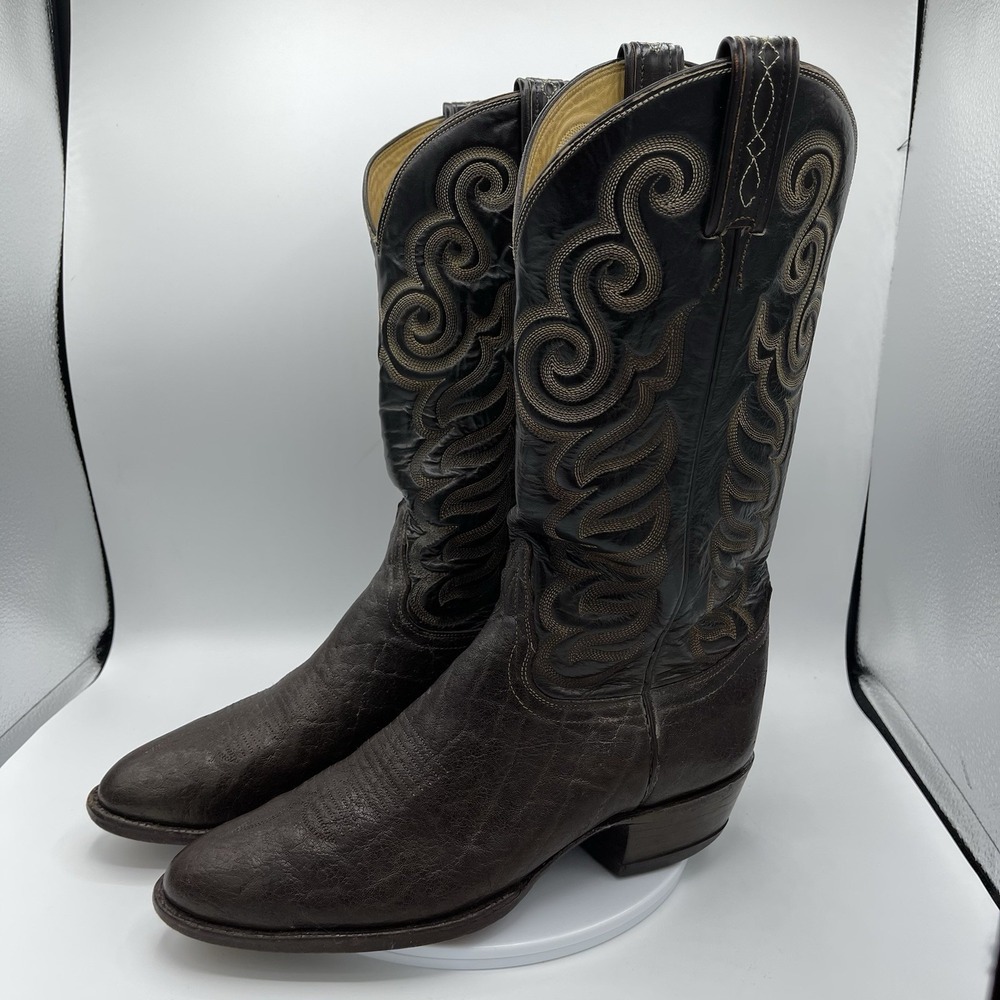 Tony Lama style 8266 cherry Leather Elephant Print Cowboy Boots Size 8